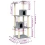 Cat scratching post with light gray sisal posts 141 cm by vidaXL, Cat furniture - Ref: Foro24-171525, Price: 61,47 €, Discoun...