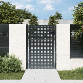 Puerta de jardín acero gris antracita 105x175 cm