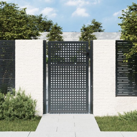 Puerta de jardín acero gris antracita 105x175 cm