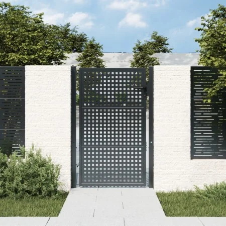Puerta de jardín acero gris antracita 105x175 cm de vidaXL, Puertas de jardín - Ref: Foro24-154561, Precio: 211,64 €, Descuen...