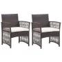 Garden armchairs with cushions 2 units brown synthetic rattan by vidaXL, Garden chairs - Ref: Foro24-46439, Price: 110,23 €, ...