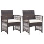 Gartensessel mit Kissen 2 Einheiten braunes synthetisches Rattan von vidaXL, Gartenstühle - Ref: Foro24-46439, Preis: 115,07 ...