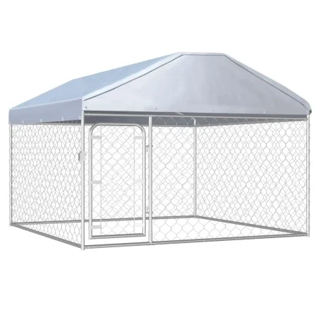 Außenzwinger mit Dach 200x200x135 cm von vidaXL, Hundehütten und Zäune - Ref: Foro24-144493, Preis: 192,03 €, Rabatt: %