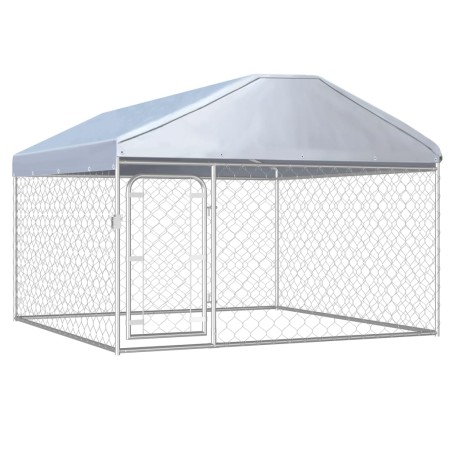 Außenzwinger mit Dach 200x200x135 cm von vidaXL, Hundehütten und Zäune - Ref: Foro24-144493, Preis: 195,52 €, Rabatt: %