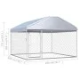 Außenzwinger mit Dach 200x200x135 cm von vidaXL, Hundehütten und Zäune - Ref: Foro24-144493, Preis: 192,03 €, Rabatt: %