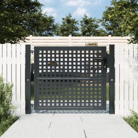 Puerta de jardín acero gris antracita 105x125 cm