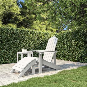 Silla de jardín Adirondack con reposapiés HDPE blanco