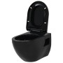 Black ceramic wall-mounted toilet by vidaXL, Bathrooms - Ref: Foro24-143023, Price: 170,53 €, Discount: %