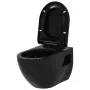 Wandtoilette aus schwarzer Keramik von vidaXL, Badezimmer - Ref: Foro24-143023, Preis: 173,51 €, Rabatt: %