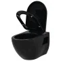 Wandtoilette aus schwarzer Keramik von vidaXL, Badezimmer - Ref: Foro24-143023, Preis: 173,51 €, Rabatt: %