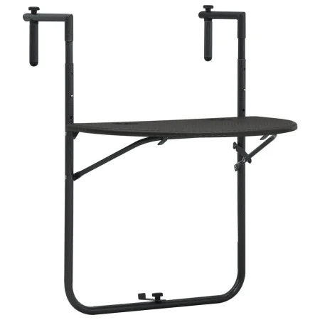 Mesa balcón colgante plástico aspecto ratán marrón 60x64x83,5cm de vidaXL, Mesas de jardín - Ref: Foro24-47895, Precio: 50,30...