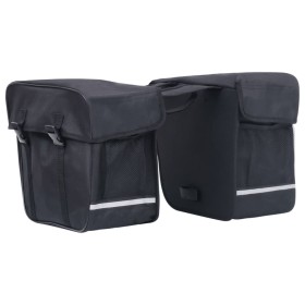 Bolsa doble para bicicleta alforja impermeable 35 L negra