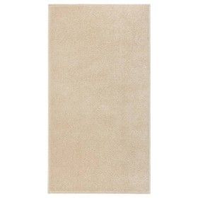 Alfombra de pelo corto beige 80x150 cm