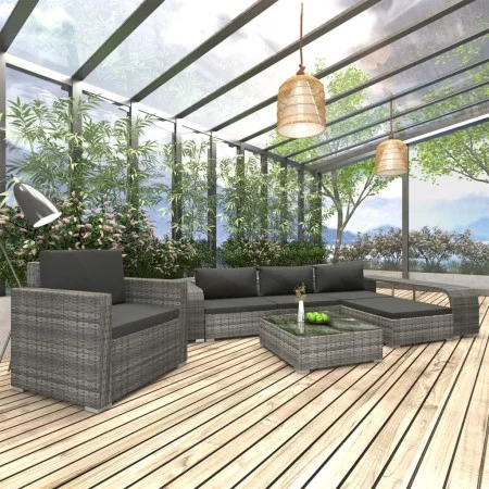 8-piece garden furniture set and gray synthetic rattan cushions by vidaXL, Garden sets - Ref: Foro24-46824, Price: 637,79 €, ...
