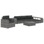Set de muebles de jardín 8 pzas y cojines ratán sintético gris de vidaXL, Conjuntos de jardín - Ref: Foro24-46824, Precio: 64...