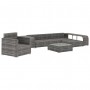 Set de muebles de jardín 8 pzas y cojines ratán sintético gris de vidaXL, Conjuntos de jardín - Ref: Foro24-46824, Precio: 64...