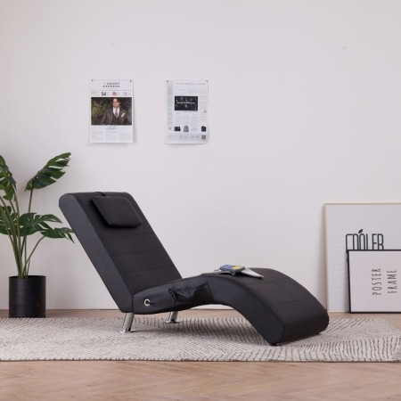 Diván de masaje con almohada de cuero sintético negro by vidaXL, Daybeds - Ref: Foro24-281284, Price: 243,80 €, Discount: %