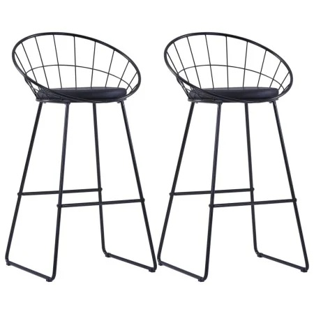 Kitchen bar stool 2 units black synthetic leather by vidaXL, Kitchen stools - Ref: Foro24-247276, Price: 134,93 €, Discount: %