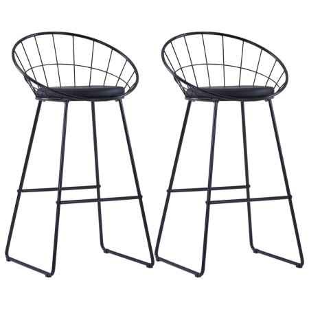 Küchenbarhocker 2 Einheiten aus schwarzem Kunstleder von vidaXL, Küchenhocker - Ref: Foro24-247276, Preis: 137,29 €, Rabatt: %