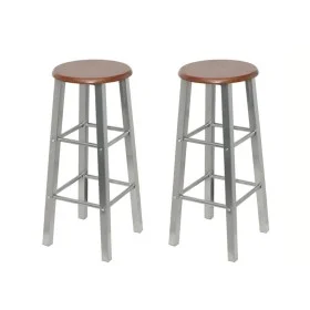 Taburetes de cocina 2 unidades de acero con asiento MDF de vidaXL, Taburetes de cocina - Ref: Foro24-60562, Precio: 65,18 €, ...