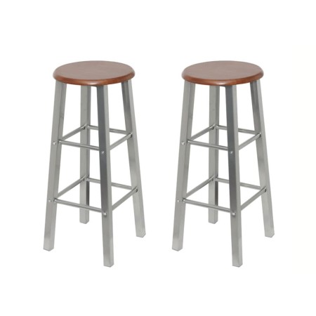 Taburetes de cocina 2 unidades de acero con asiento MDF de vidaXL, Taburetes de cocina - Ref: Foro24-60562, Precio: 75,31 €, ...