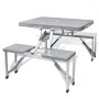 Folding camping set 1 table 4 light gray aluminum stools by vidaXL, camping furniture - Ref: Foro24-41457, Price: 77,54 €, Di...
