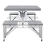 Klappbares Camping-Set, 1 Tisch, 4 hellgraue Aluminiumhocker von vidaXL, Campingmöbel - Ref: Foro24-41457, Preis: 82,49 €, Ra...