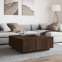 Mesa de centro madera de ingeniería marrón roble 100x100x40 cm