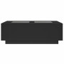 Mesa de centro con LED Infinity negra 116x69x40 cm