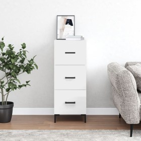 Hochglanzweißes Sperrholz-Sideboard 34,5 x 34 x 90 cm von vidaXL, Sideboards - Ref: Foro24-828606, Preis: 80,59 €, Rabatt: %