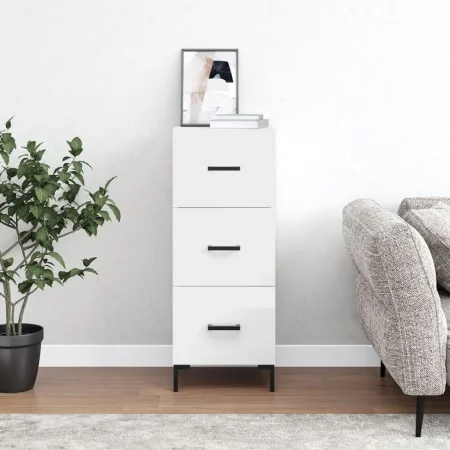 Hochglanzweißes Sperrholz-Sideboard 34,5 x 34 x 90 cm von vidaXL, Sideboards - Ref: Foro24-828606, Preis: 79,48 €, Rabatt: %