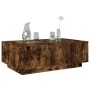 Mesa de centro con Infinity LED roble ahumado 116x69x40 cm