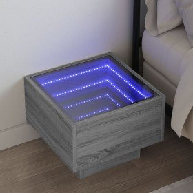 Mesa de centro con Infinity LED gris Sonoma 40x40x30 cm Mesa de centro con Infinity LED gris Sonoma 40x40x30 cm