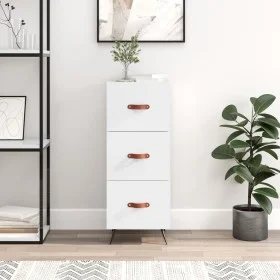 Sideboard aus glänzendem weißem Sperrholz 34,5x34x90 cm von vidaXL, Sideboards - Ref: Foro24-828574, Preis: 74,35 €, Rabatt: %