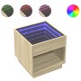 Mesita de noche con Infinity LED roble Sonoma 50x50x50 cm