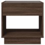 Mesita de noche con Infinity LED marrón roble 50x50x50 cm