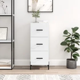 Hochglanzweißes Sperrholz-Sideboard 34,5 x 34 x 90 cm von vidaXL, Sideboards - Ref: Foro24-828614, Preis: 84,94 €, Rabatt: %