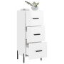 Aparador de madera contrachapada blanco brillante 34,5x34x90 cm de vidaXL, Aparadores - Ref: Foro24-828614, Precio: 85,95 €