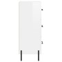 Aparador de madera contrachapada blanco brillante 34,5x34x90 cm de vidaXL, Aparadores - Ref: Foro24-828614, Precio: 85,95 €