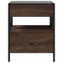 Mesita de noche con Infinity LED marrón roble 40x40x51 cm