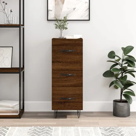 Oak brown engineered wood sideboard 34.5x34x90 cm by vidaXL, Sideboards - Ref: Foro24-828603, Price: 69,28 €, Discount: %