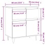 Schwarzes Sperrholz-Sideboard 60x35x70 cm von vidaXL, Sideboards - Ref: Foro24-831117, Preis: 85,72 €, Rabatt: %