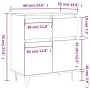 Schwarzes Sperrholz-Sideboard 60x35x70 cm von vidaXL, Sideboards - Ref: Foro24-831117, Preis: 84,47 €, Rabatt: %