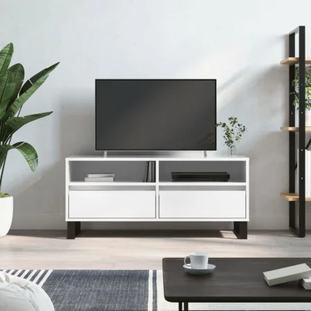 Sperrholz TV-Möbel glänzend weiß 100x34,5x44,5cm von vidaXL, TV-Möbel - Ref: Foro24-831246, Preis: 103,26 €, Rabatt: %