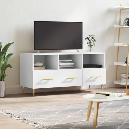 Weißer TV-Schrank aus Holzwerkstoff, 102 x 36 x 50 cm von vidaXL, TV-Möbel - Ref: Foro24-829020, Preis: 65,78 €, Rabatt: %
