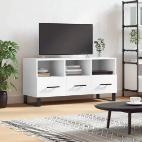 White engineered wood TV cabinet 102x36x50 cm by vidaXL, TV Furniture - Ref: Foro24-829060, Price: 69,50 €, Discount: %