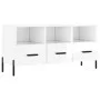 Glossy white plywood TV cabinet 102x36x50 cm by vidaXL, TV Furniture - Ref: Foro24-829046, Price: 65,62 €, Discount: %