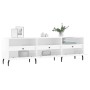 Mueble de TV madera contrachapada blanco brillo 150x30x44,5 cm