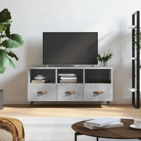 Concrete gray engineered wood TV cabinet 102x36x50 cm by vidaXL, TV Furniture - Ref: Foro24-829008, Price: 57,84 €, Discount: %