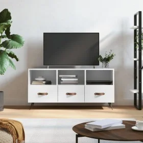 Hochglanzweißer TV-Schrank aus Sperrholz, 102 x 36 x 50 cm von vidaXL, TV-Möbel - Ref: Foro24-829006, Preis: 58,78 €, Rabatt: %